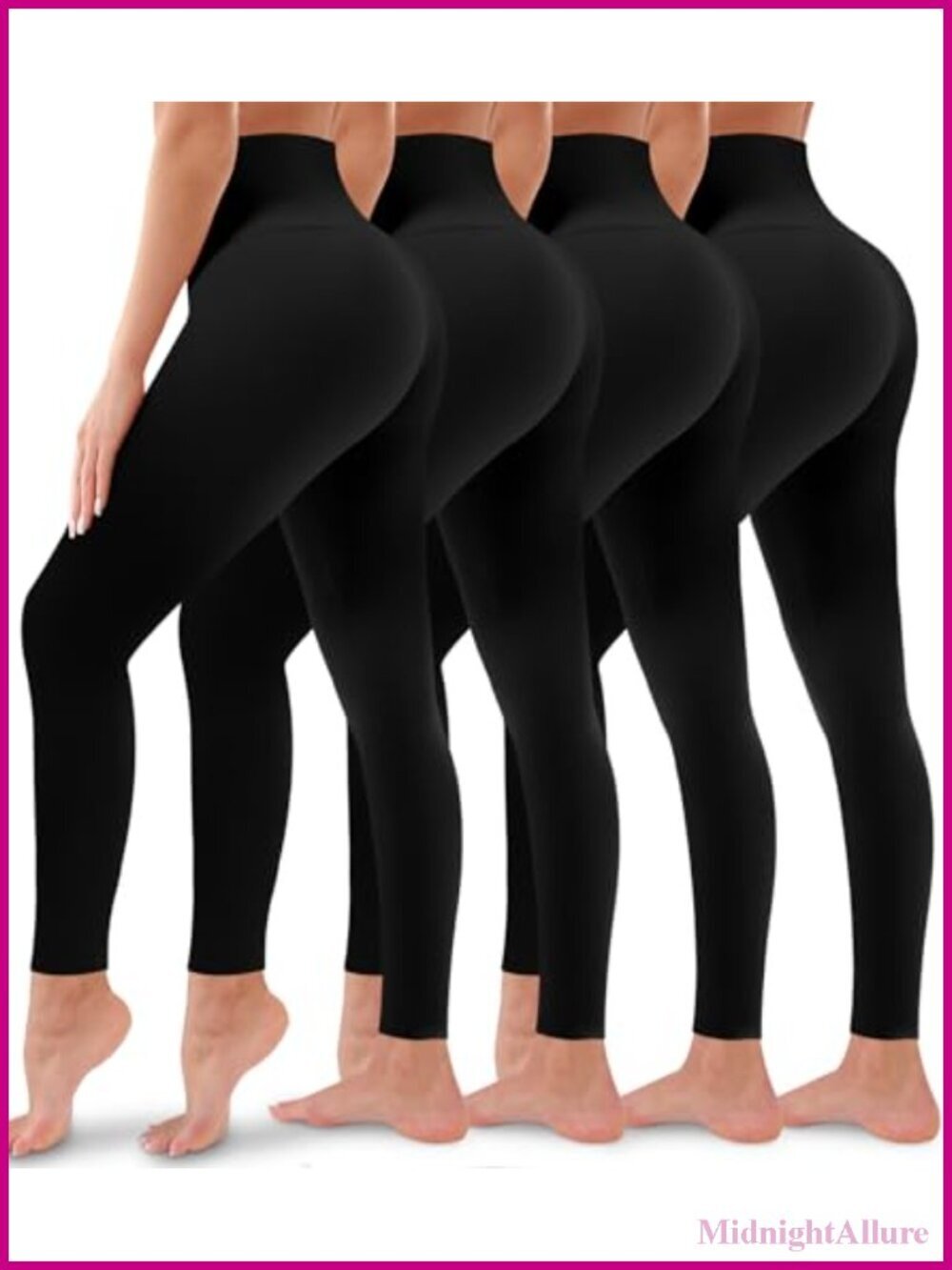4 Pack High Waisted Tummy Control Leggings for Women No See-Through Yoga Pants